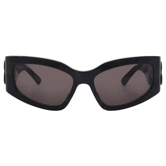 New Authentic Balenciaga Grey Rectangular Ladies Sunglasses BB0321S 001 57 BB032 - Picture 1 of 6